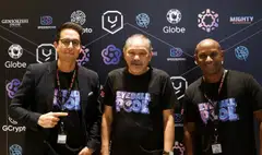 From left: Eyeball Games' Philippines marketing manager Chris Johnson, world No 1 pool player and Eyeball Pool ambassador Efren Reyes and Eyeball Games CEO Jonathan Ivarsson.