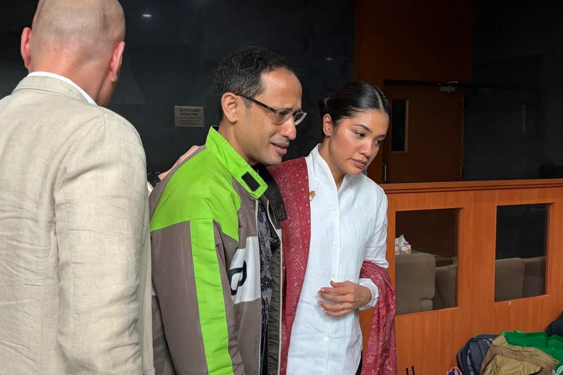 Gojek founder Nadiem Makarim during his plea hearing in Central Jakarta Court, June 2.