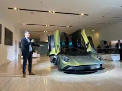 Wearnes Automotive prestige division MD Victor Kwan with the Aston Martin Valhalla.