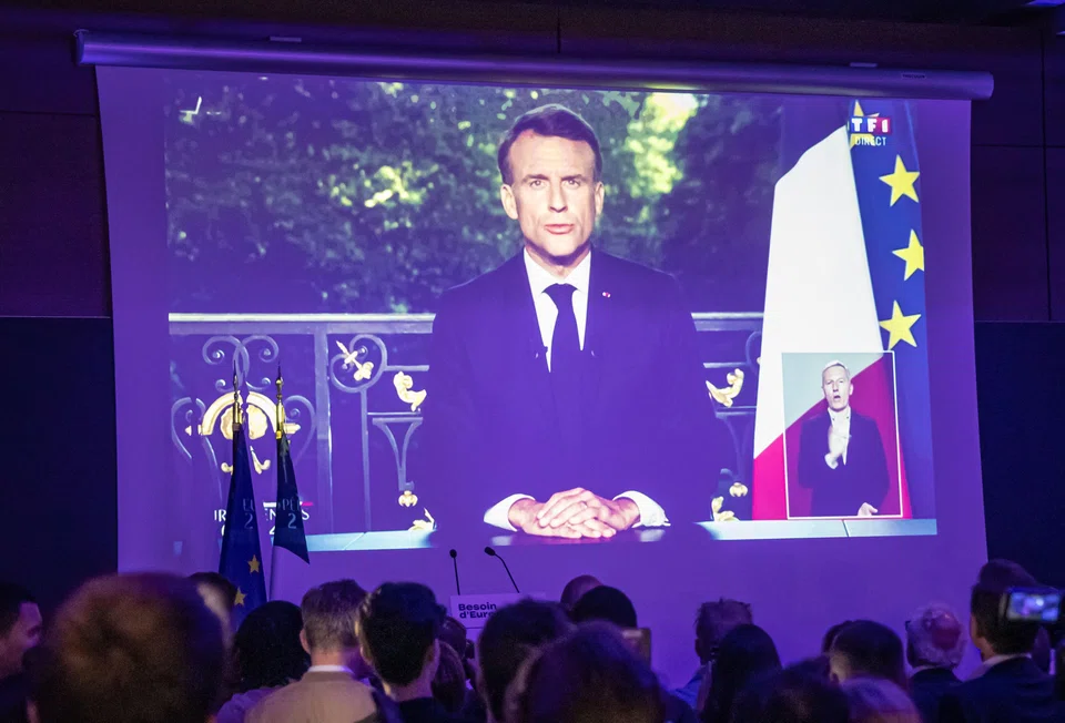 French President Emmanuel Macron called for a snap legislative election after the defeat in the EU votes.   