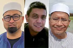 (From left) Sukri Omar, Zulfikar Mohamad Shariff and Malaysian politician Iskandar Abdul Samad.