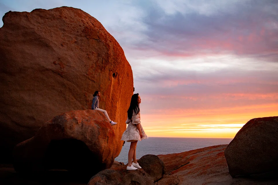 A trek up the Remarkable Rocks in Kangaroo Island will reward you with spectacular views. 