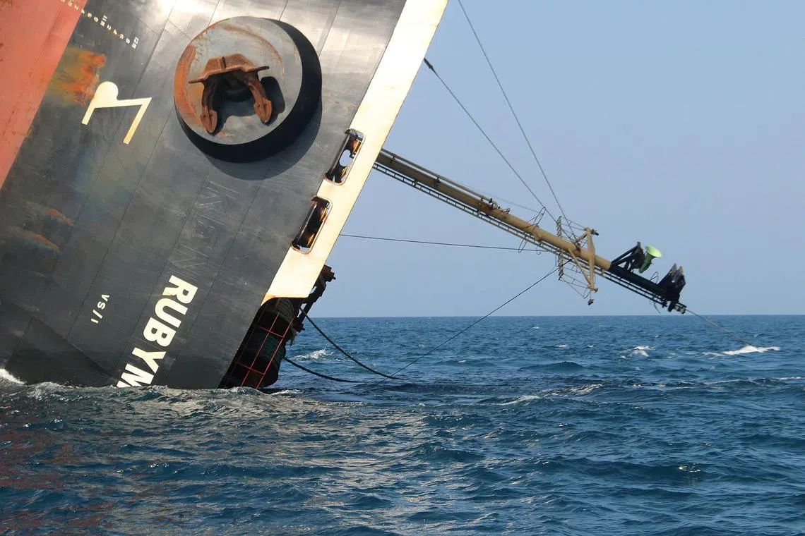 Following the sinking of the Rubymar  (above) and the attack on bulk carrier True Confidence in which three crew members were killed, seafarers' union Nautilus has called upon shipowners "to urgently reassess the necessity of any planned transits" through the Red Sea.
