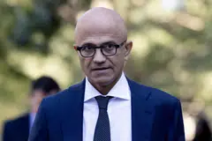 Microsoft CEO Satya Nadella arriving to testify at the Google antitrust case in Washington, DC, USA on Oct 2. He says that "changing defaults today is easiest on Windows and toughest on mobile".