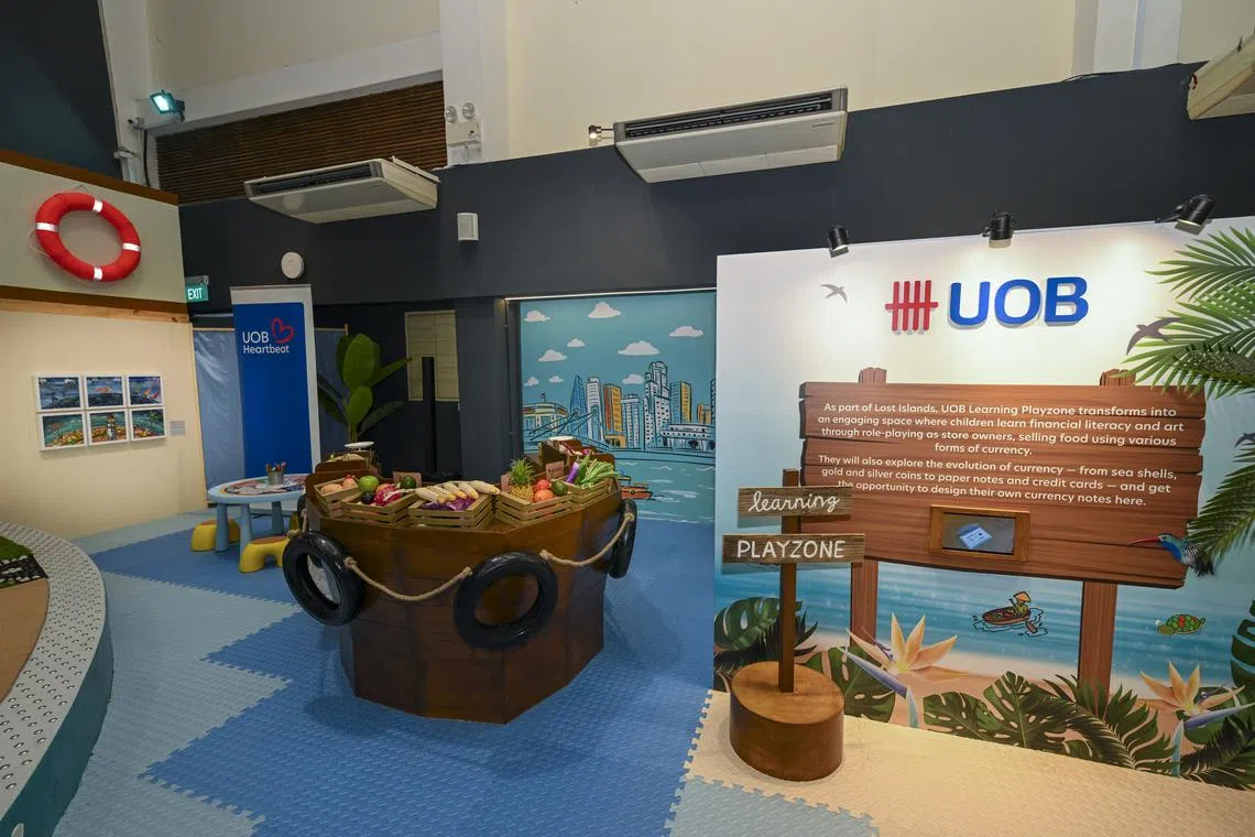 At the UOB Learning Playzone, children can pick up the basics of trade by role-playing as buyers and sellers at the bumboat "marketplace".