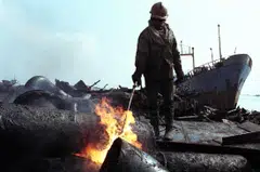 The dangerous work of ship demolition is often carried out by people wearing slippers paddling around in puddles of oil and inhaling air full of asbestos dust.