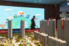 Visitors at Country Garden’s sales office for the Ten Mile Bay project in Nantong, China. Country Garden's travails reflect the systemic nature of China's real estate problems, which are a threat to the broader economy.