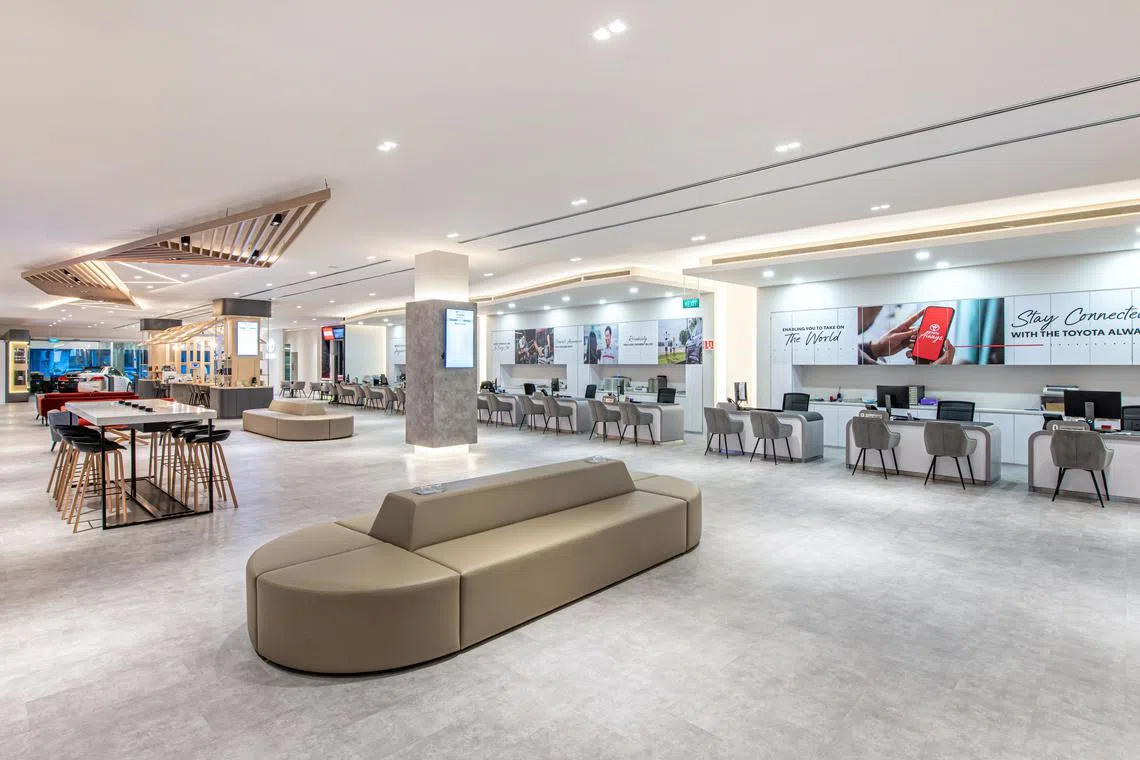 Toyota's renovated aftersales centre at 33 Leng Kee Road has been inspired by Singapore Airlines lounges. 