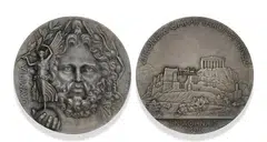 The silver medal from the 1896 Athens Olympics was hammered down for DKK 900,000, excluding buyer’s premium.
