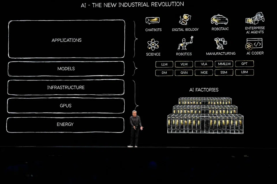 Nvidia CEO Jensen Huang speaks during the keynote address at the Nvidia AI summit in Washington, D.C., Oct 28, 2025. 