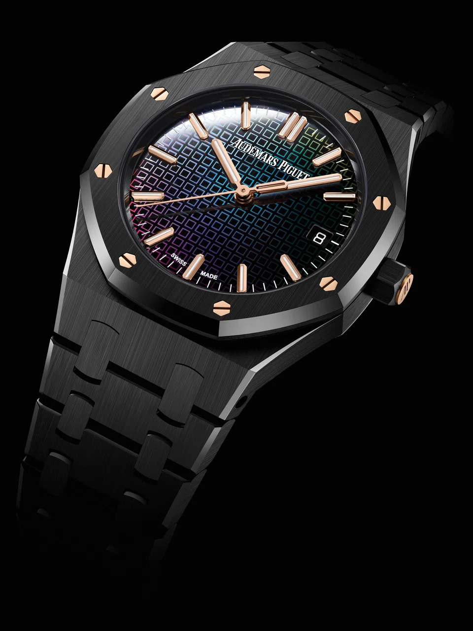 Audemars Piguet's Limited Edition Royal Oak Selfwinding 34mm in Black Ceramic in Collaboration with Carolina Bucci .