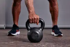 A strength training regimen that includes squats, lunges, glute bridges or, yes, kettlebells, can improve bone density and lower the risk of injury. 