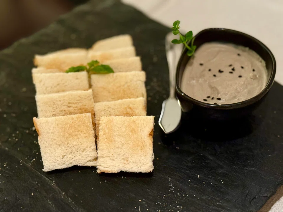 Toast and duck liver pate.