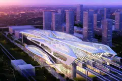 An artist's impression of the Bandar Malaysia High-Speed Rail station in Kuala Lumpur, Malaysia. 