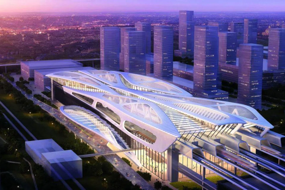An artist's impression of the Bandar Malaysia High-Speed Rail station in Kuala Lumpur, Malaysia. 