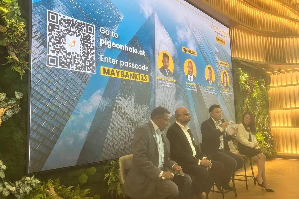 The panel discussion on Tuesday (May 6) was organised by Maybank and the Real Estate Developers’ Association of Singapore (Redas).