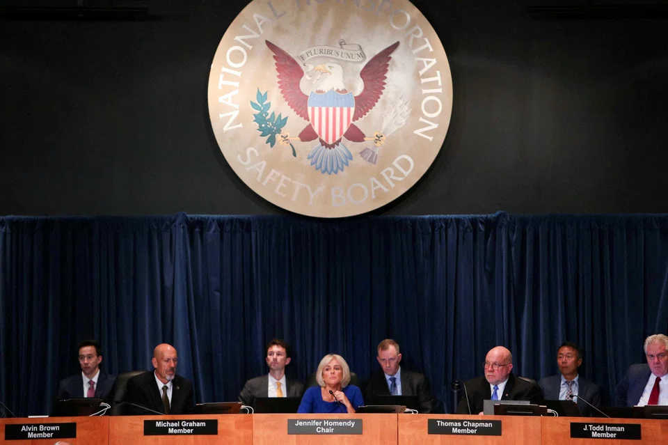 National Transportation Safety Board chair Jennifer Homendy attends a NTSB hearing on the Alaska Airlines Boeing 737 MAX door accident at NTSB headquarters in Washington.