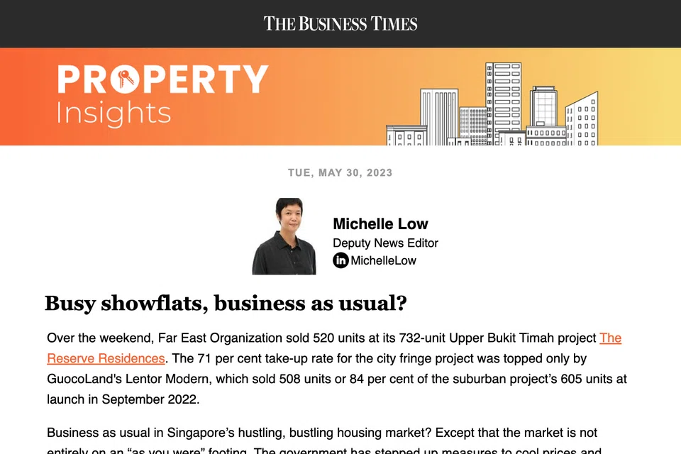 The Business Times' Property Insights newsletter (May 30, 2023)