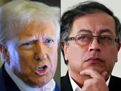 (From left) US President Donald Trump and and Colombian President Gustavo Petro. Trump vowed to hit Colombia with steep tariffs and other sanctions after his counterpart Petro blocked deportation flights from the United States. 