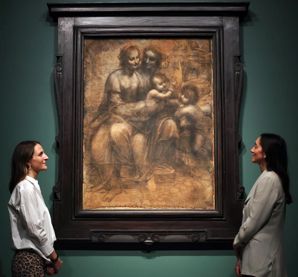 Leonardo da Vinci’s ‘The Virgin and Child with Saint Anne and the Infant Saint John the Baptist', from around 1506-08, at the Royal Academy of Arts in London, Britain, Nov 2024..