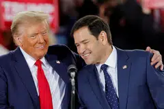 According to multiple US media, Donald Trump has picked Florida Senator Marco Rubio (right) as his secretary of state.