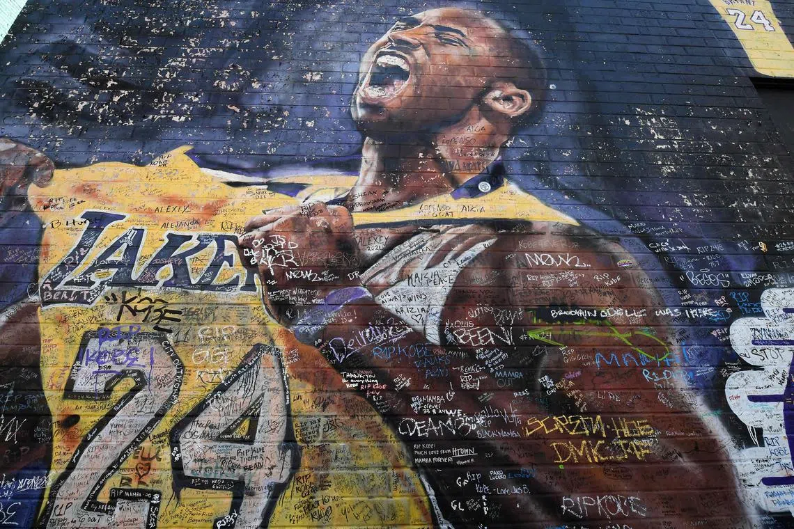 A mural of the late Lakers star Kobe Bryant covered with messages from fans in Los Angeles. In the lawsuit, Bryant’s widow Vanessa sued for emotional damages over the pictures taken at the accident site, which she feared would one day surface on the Internet.