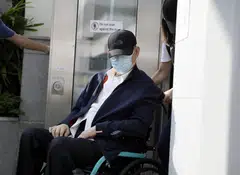 Lim Oon Kuin, better known as OK Lim, arriving at State Courts on Day 2 (Apr 12) of the trial in relation to cheating and forgery charges that Singapore prosecutors have levelled against the former oil tycoon.