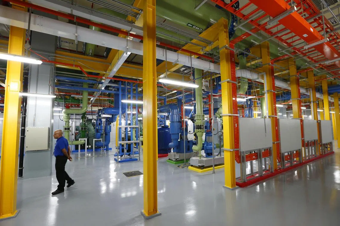 The chiller room at Google’s data centre in Jurong. Singapore is one of only two data centre locations in Asia for Google. The other is in Taiwan.