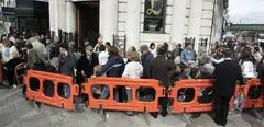 Northern Rock customers queueing outside a bank branch in the UK in 2007 to withdraw their savings; the crypto world might be experiencing its own version of a bank run.