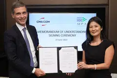 The MOU was signed by Mr Rodolphe Saadé, chairman and chief executive officer of the CMA CGM Group, and Ms Quah Ley Hoon, chief executive, MPA. 