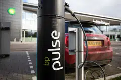 A BP Pulse EV charging point outside BP’s headquarters in Milton Keynes, UK. 