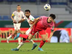 South Korean defender Kim Min-jae (right) in action against the United Arab Emirates in March this year. The Napoli player is making his World Cup debut in Qatar.