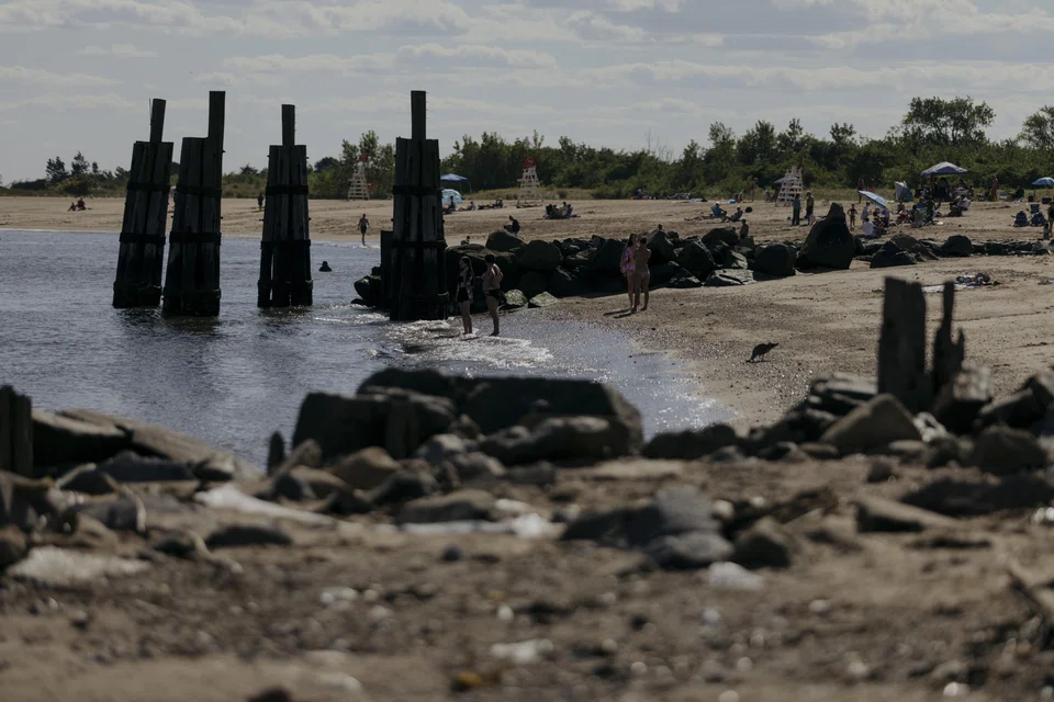 The New Dorp Beach area of Staten Island in New York; for many New Yorkers pursuing the American dream of homeownership while navigating the realities of a housing crisis, low-lying areas remain an affordable and popular option despite the mounting effects of climate change – including rising sea levels and more intense rainstorms.