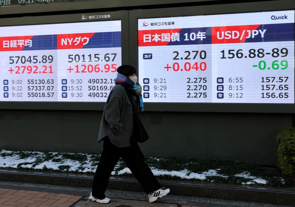The Nikkei logged a record 59,332.43 on Thursday, as software shares gained after investor fears over the disruption from artificial intelligence eased.