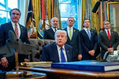 US President Donald Trump (centre) unveiling "Project Vault" at the White House in Washington, DC, on Monday (Feb 2).
The US$12 billion critical minerals stockpile is aimed at minimising reliance on Chinese rare earths.  