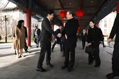 Deputy Prime Minister Lawrence Wong (left) meeting his Chinese counterpart, Vice-Premier Ding Xuexiang, in Tianjin, China on Dec 7.