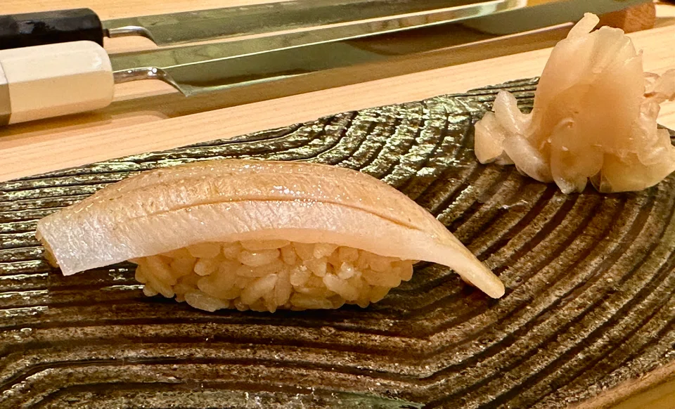 Sushi Oono rolls out a generous amount of sushi including kisu or whiting.