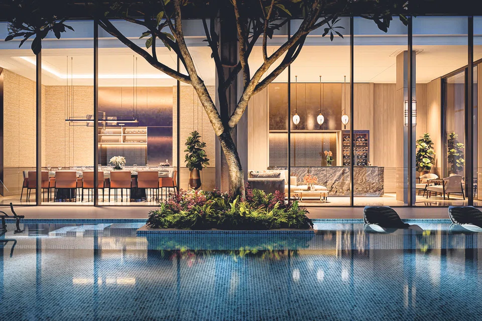 An artist's impression of the clubhouse of Skywaters Residences, the 190-unit residential component of the 63-storey mixed-use project The Skywaters in the Shenton Way area.