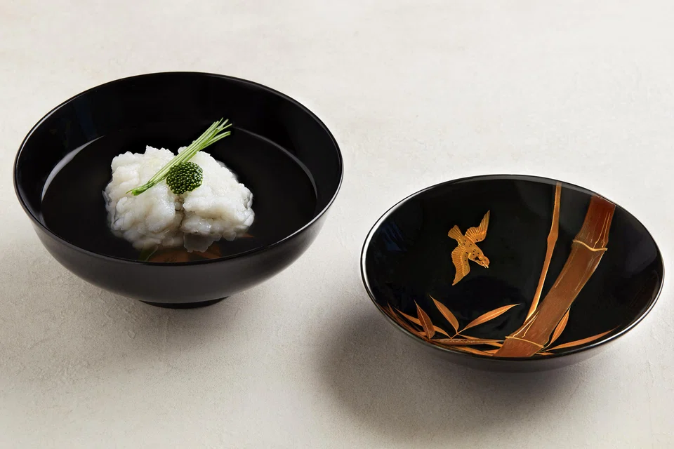 Conger eel in dashi.