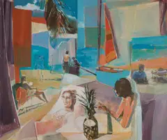 Hilmi Johandi’s history-based paintings at Ota Fine Arts, one of the 116 galleries participating in Art SG 2024.