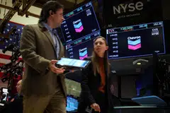 The Dow Jones Industrial Average fell 18.76 points, or 0.06 per cent, at the open to 33,017.17.