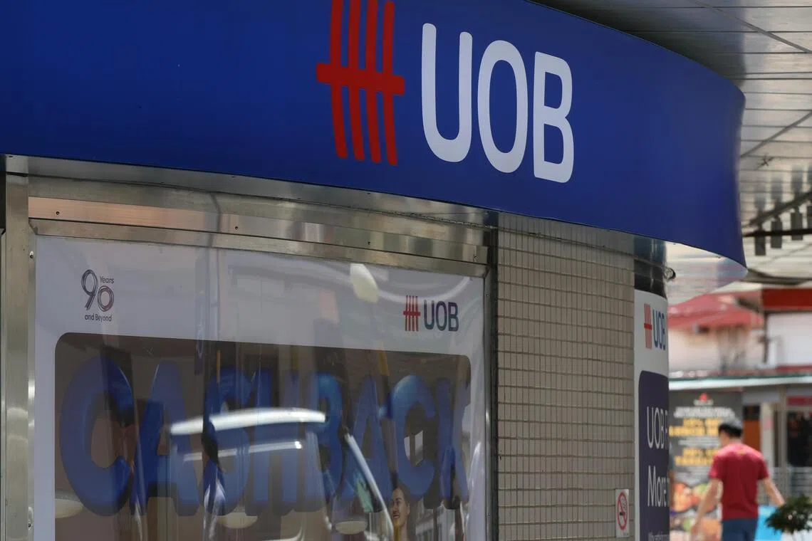 Leading the decliners on the STI is UOB, which is down 2.5% or S$1 at S$38.50.