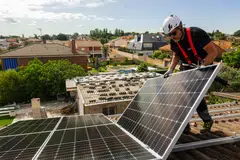 Solar panels in Spain. While the EU is still widely seen as ahead of the US in rolling out green tech, the latter's Inflation Protection Act has made the US a more attractive investment environment for several key green industries.