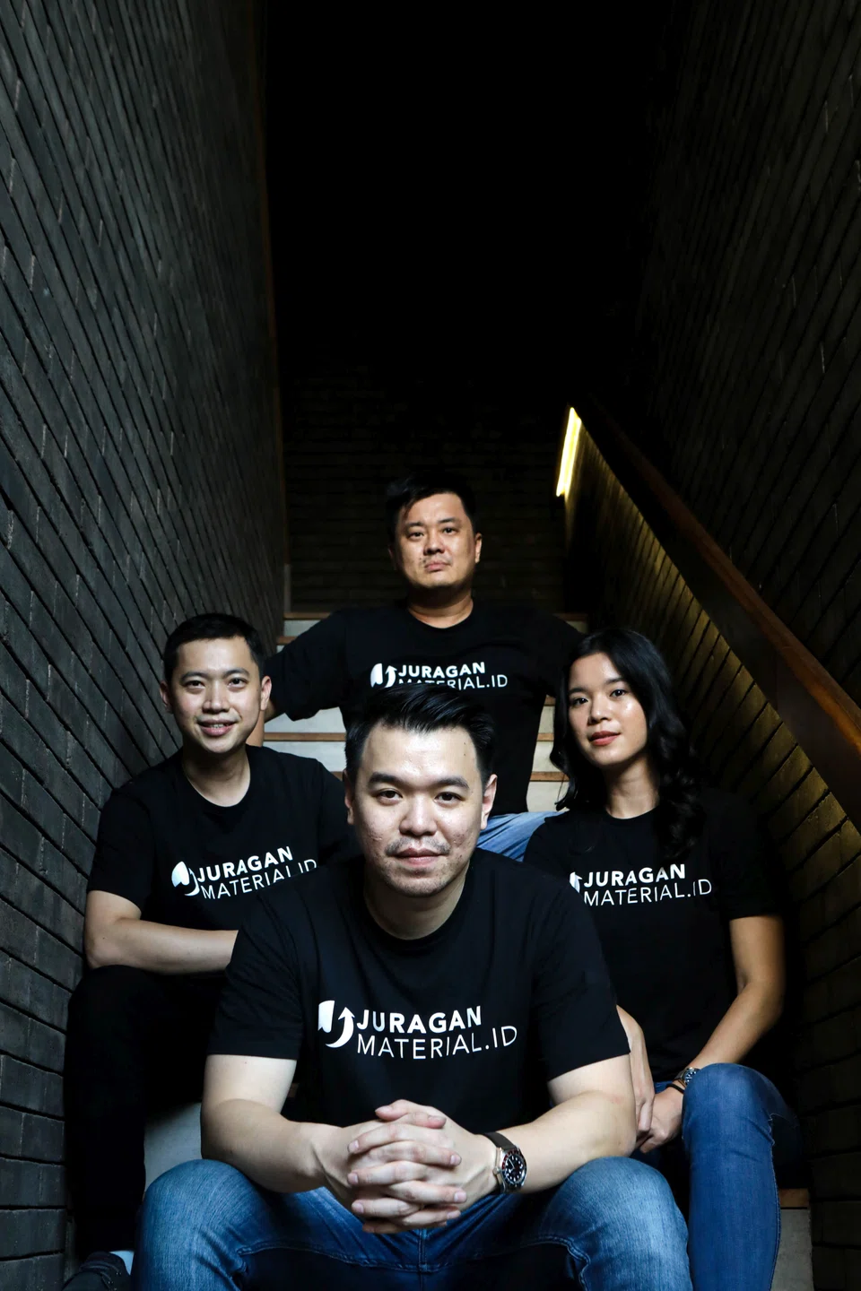 Juragan Material’s co-founding team (clockwise from top): Meichael Surja, Graceila Putri, Tito Putra and Ricky Fernando.
