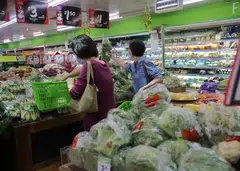 Food inflation fell to 7.1 per cent in April, though headline inflation is up for the month.