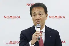 Nomura’s net income rose 79 per cent last year, marking the first increase in annual profit since chief executive officer Kentaro Okuda (pictured) took the helm in 2020.