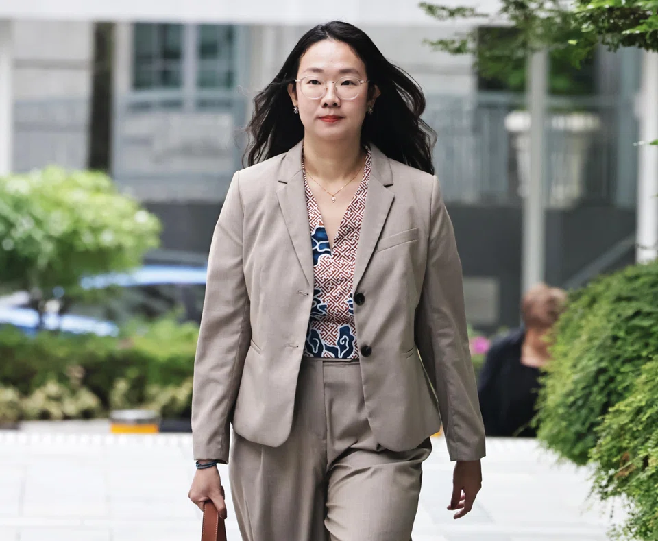Former Workers' Party cadre Loh Pei Ying arriving at State Courts on Oct 17.