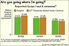 Both Singtel and ST Telemedia Global Data Centres have been reducing greenhouse gas emissions since 2022.