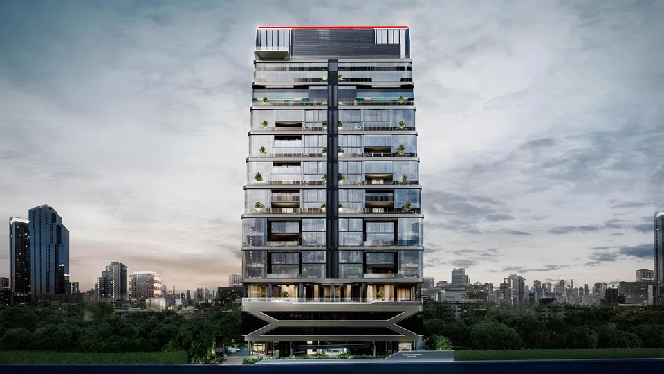 The Porsche Design Tower in Bangkok features duplexes and quadplexes.
