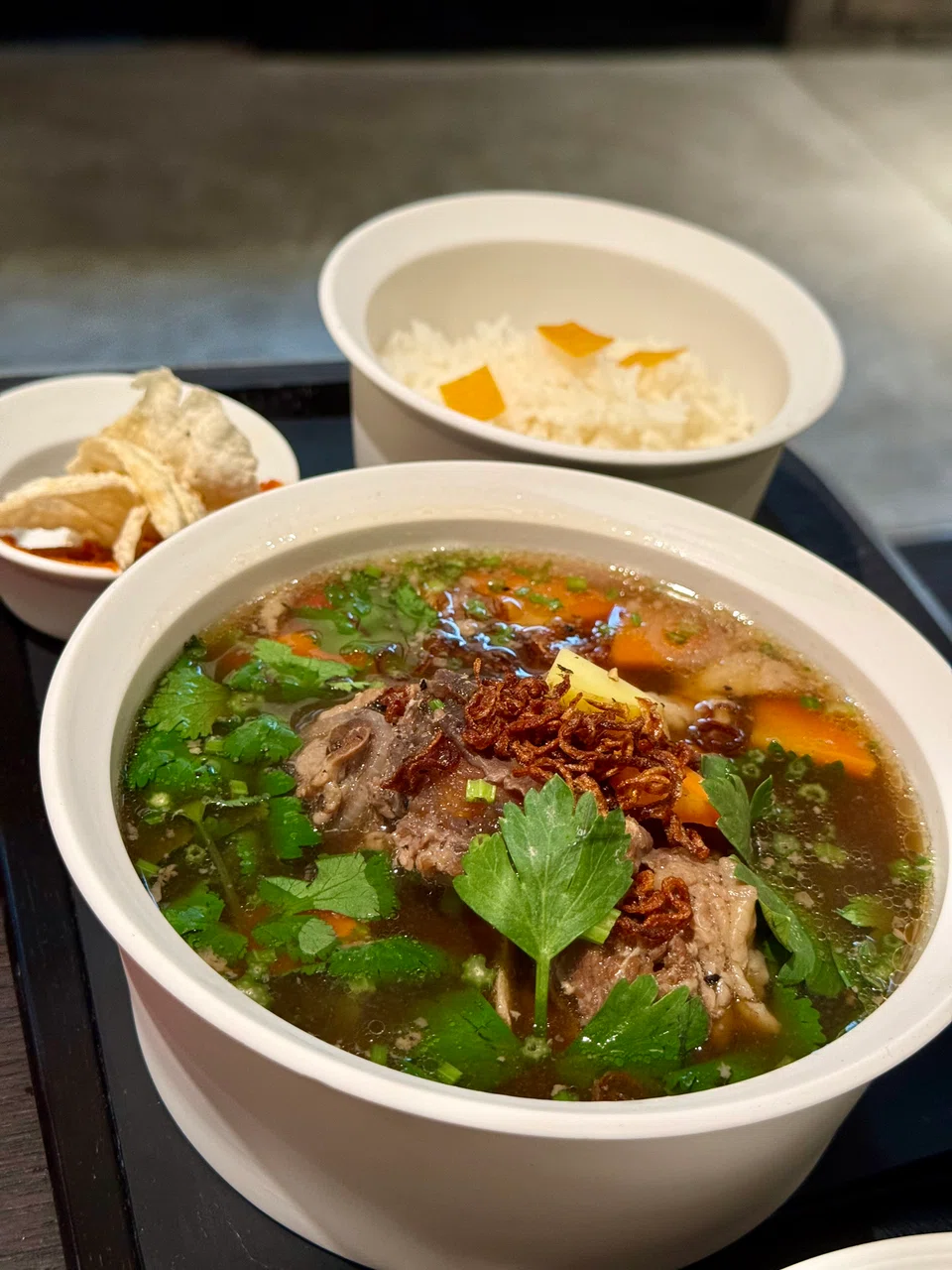 Authentic Indonesian oxtail soup.